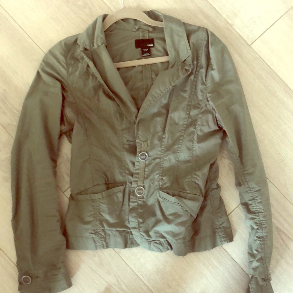 Green fitted cargo jacket